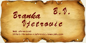 Branka Vjetrović vizit kartica